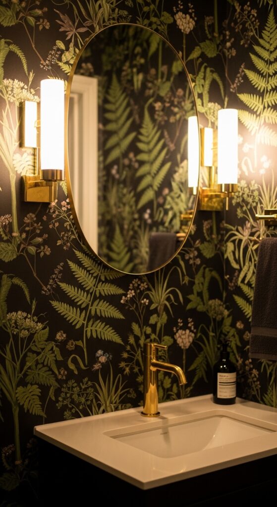wallpaper powder room ideas