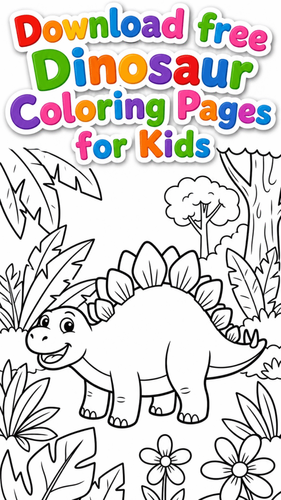 Free Dinosaur Coloring Pages for Kids (8) (1)